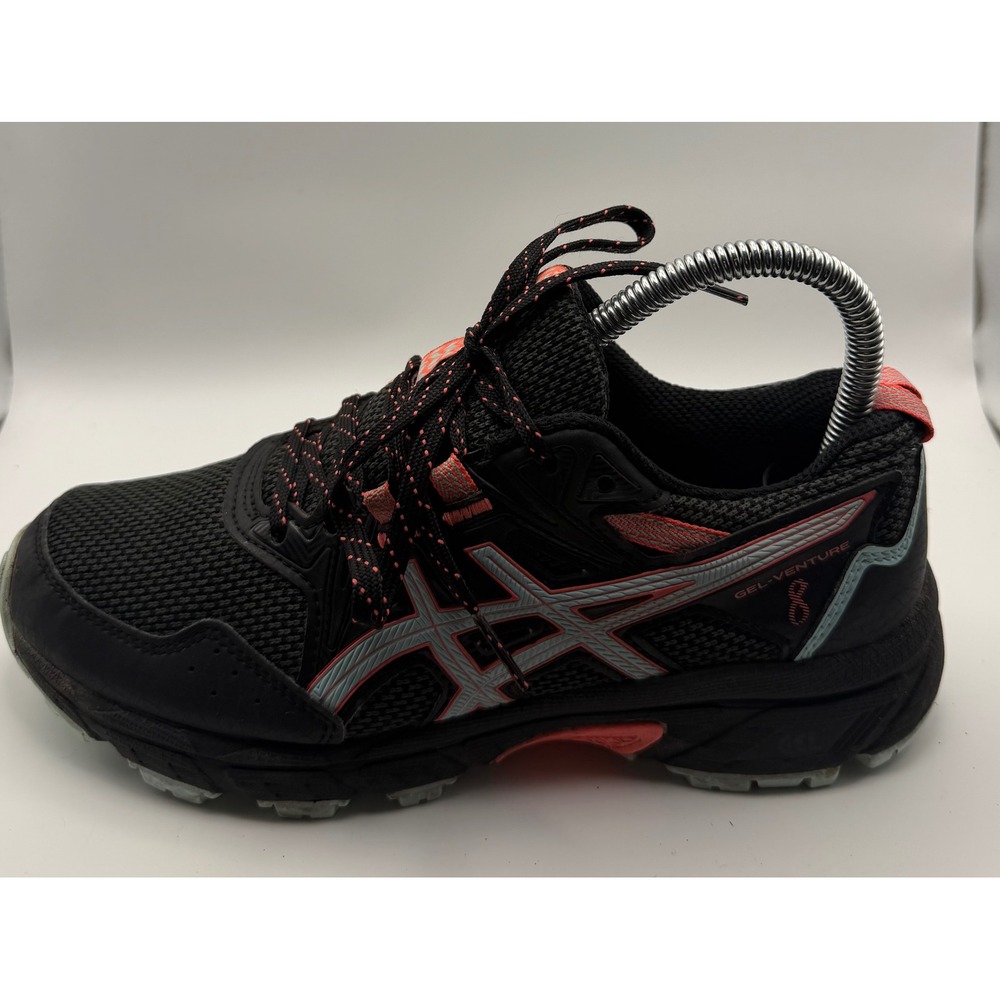 ASICS GEL-Venture 8 Running Shoes Womens 6 Black Coral 1012A708 Good Trail